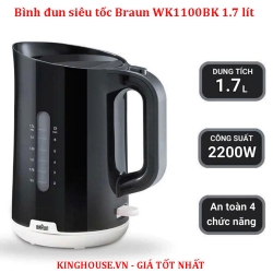 Bình đun siêu tốc Braun WK1100BK 1.7 lít 
